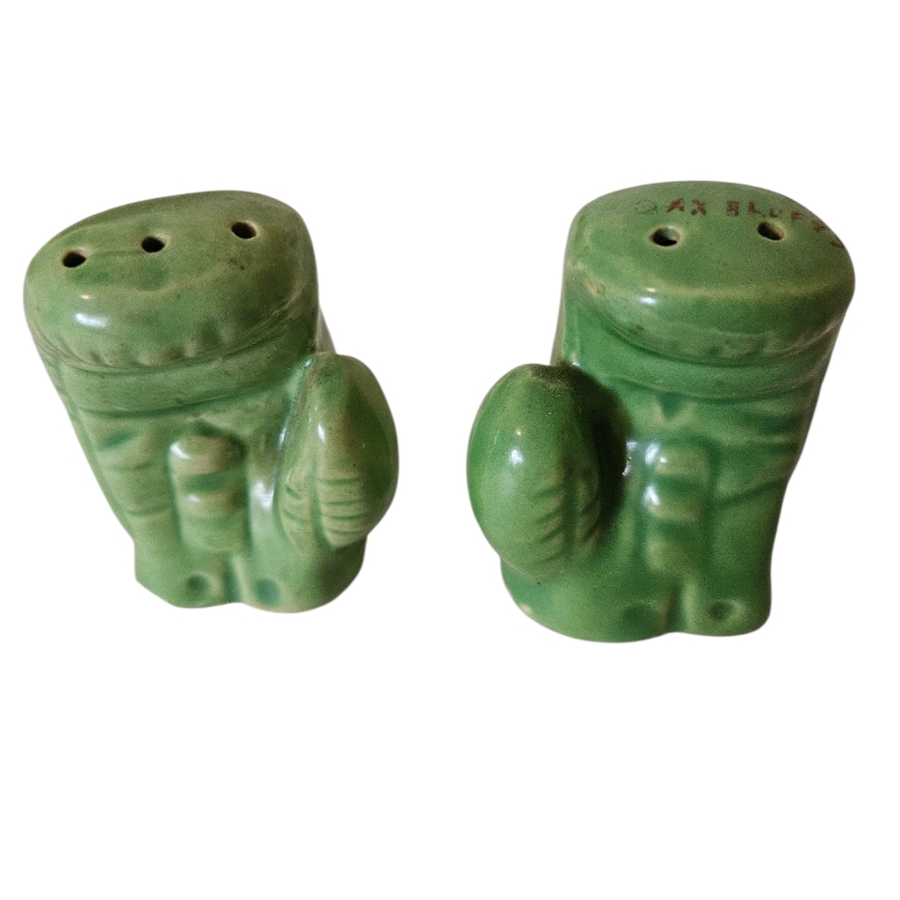 Green Ceramic Boxing Glove  Salt and Pepper Shakers